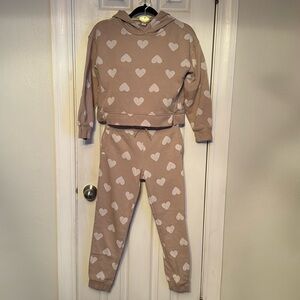 Old Navy Heart Theme Hooded Jogger Set Size L 10/12